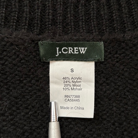J. Crew Wynter Sequin Pullover Sweater Black Tan Stripe Crew Neck Small - Picture 6 of 8